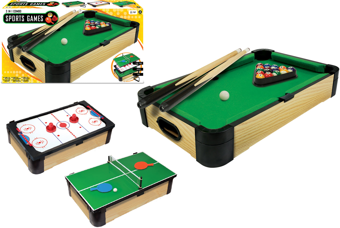 Hra Stolní kulečník 3v1 Triple-Play 60 cm
