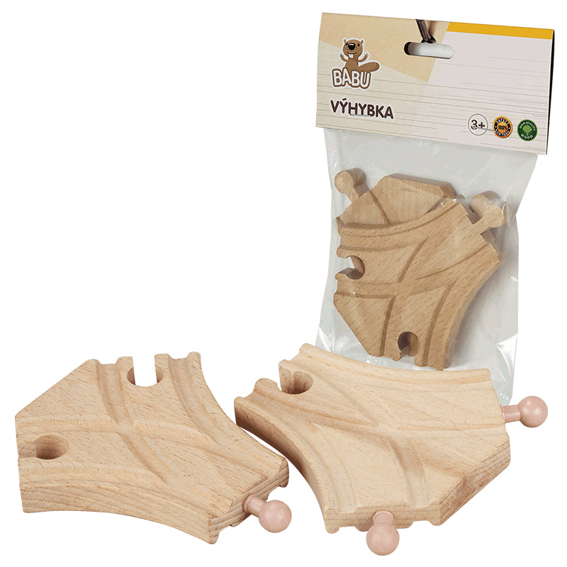 BABU vláčky - Kolej rozdvojka 9,5 cm, 2ks