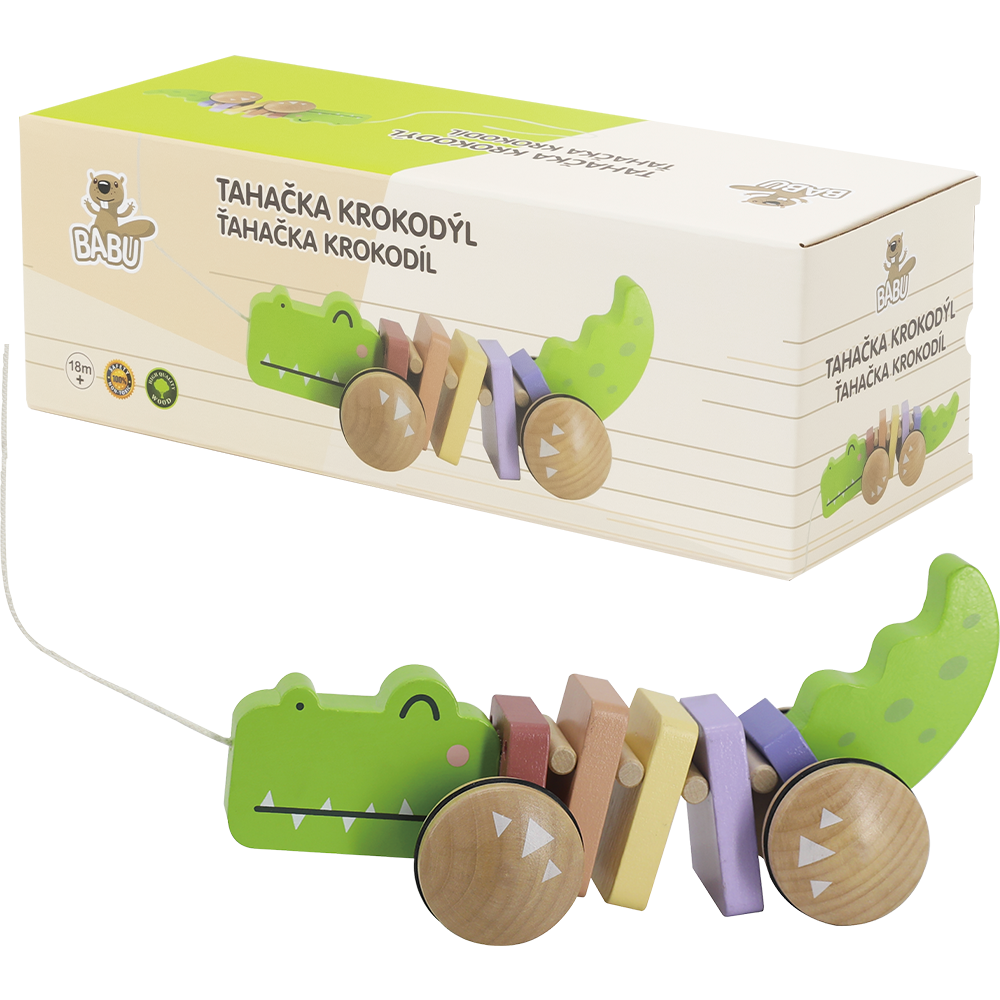 BABU - Tahací krokodýl na provázku