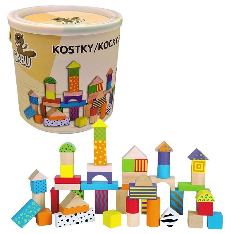 BABU - Kostky 50 ks v kbelíku