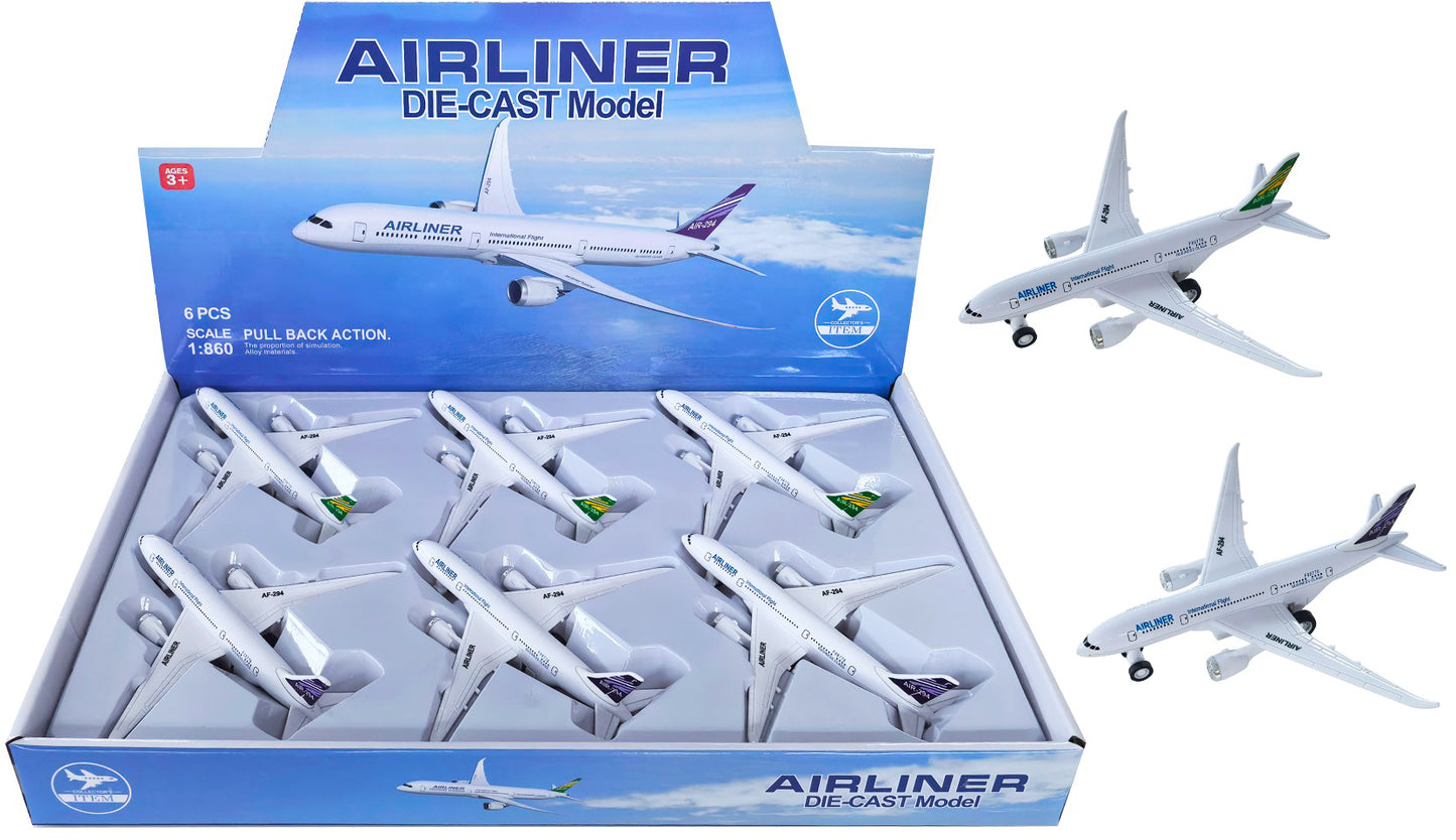 Kovový Model Letadla Airliner 1:660 na zpětné natahování