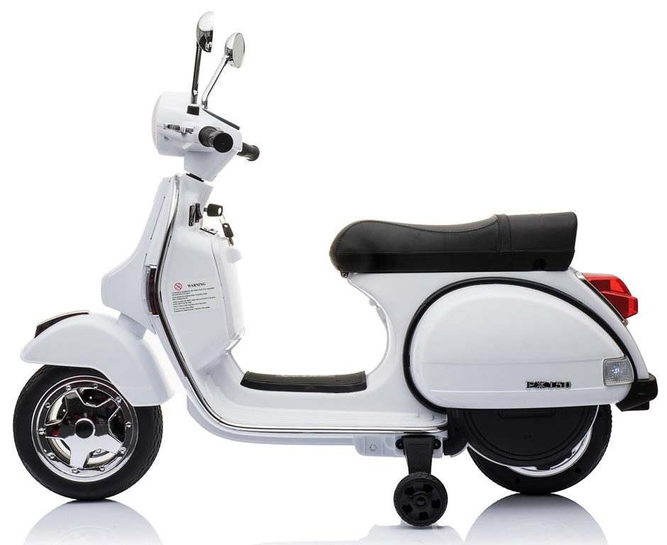 Dětský elektrický skútr Vespa PX150 bílý - Image 2