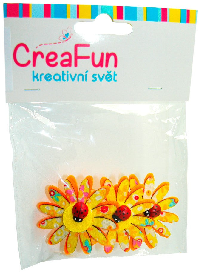Květina + berušky, 3ks