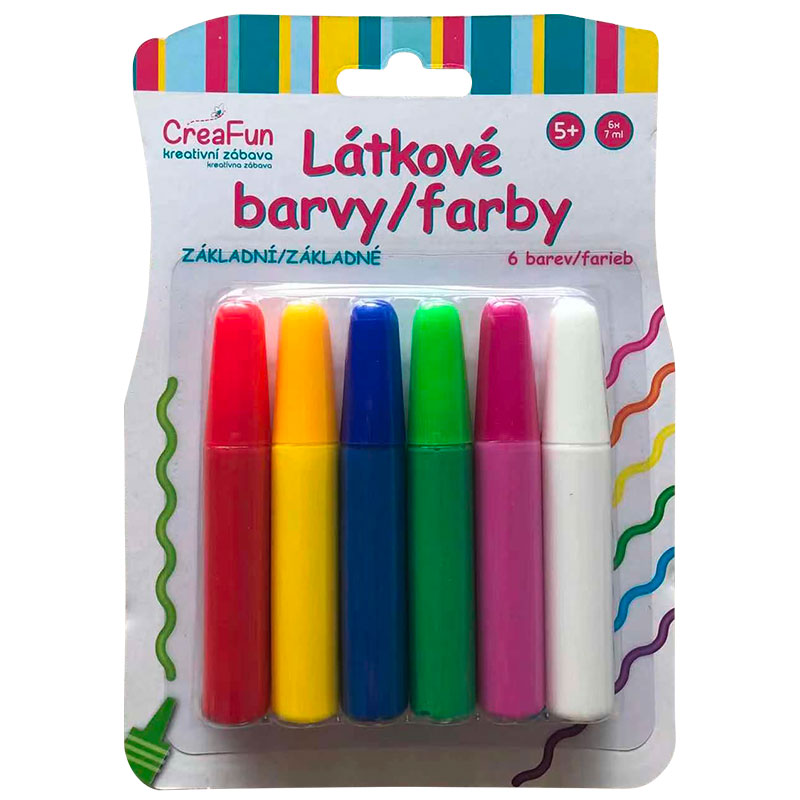 CreaFun - Látkové barvy - sada základní 6 (42ml)