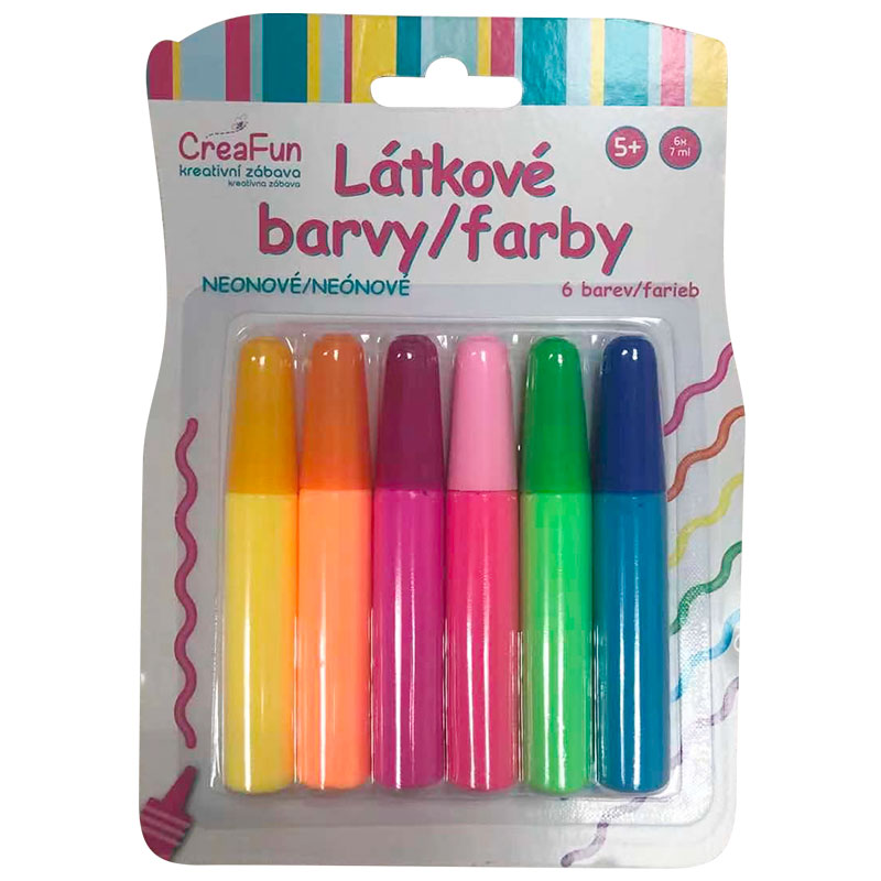 CreaFun - Látkové barvy - sada neon 6 (42ml)