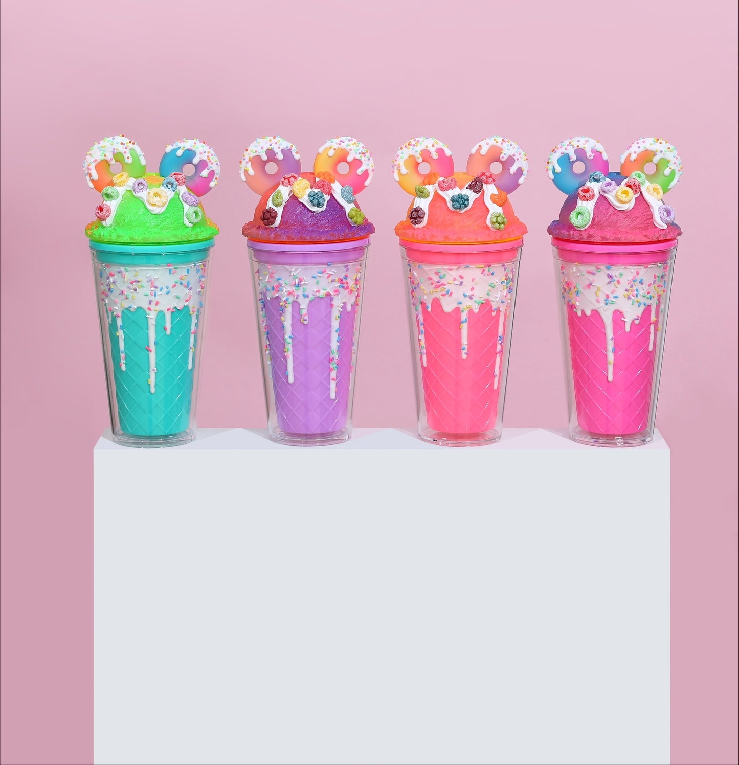 Kelímek s víčkem a brčkem Donuts 480ml - více variant - Image 2