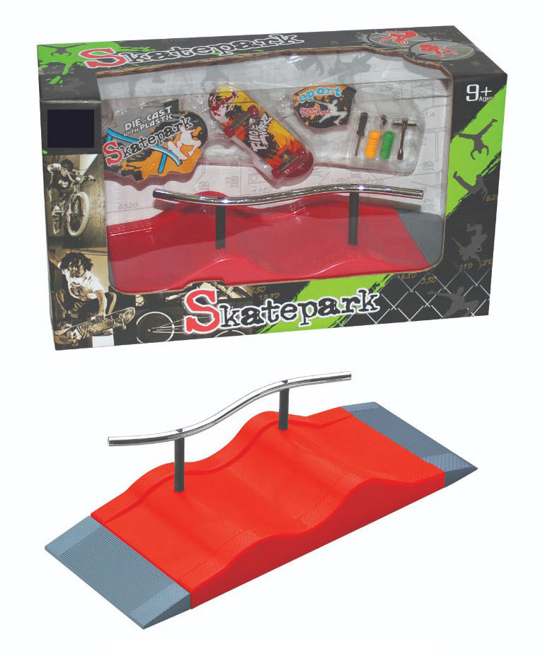 SKATEPARK Sada s Rampou + Zábradlí a Příslušenstvím