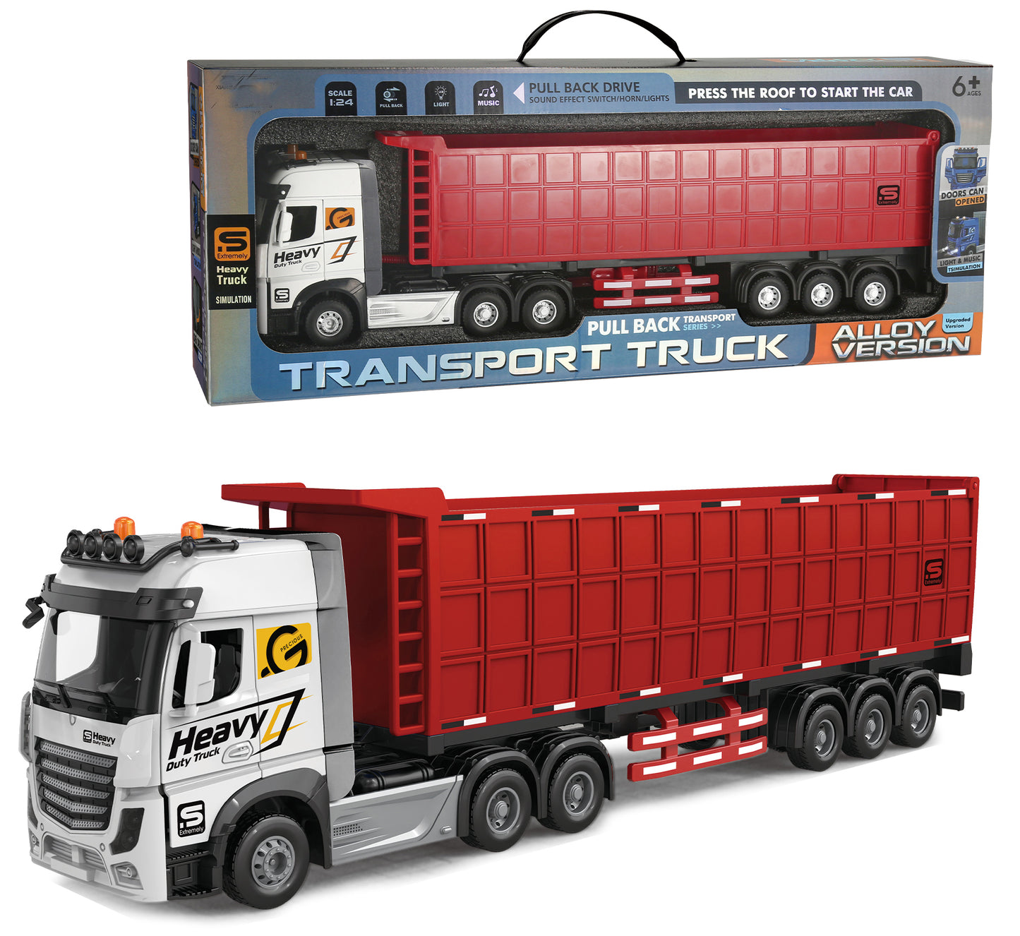 1:24 Kovový Kamion s návěsem pro sypké materiály