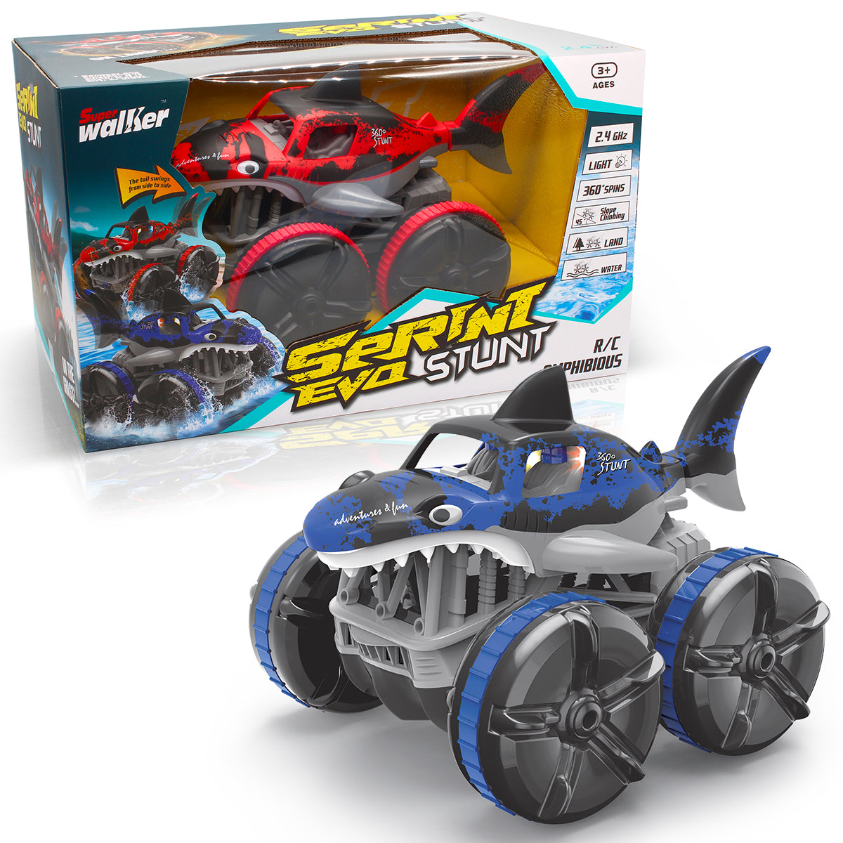 R/C Obojživelné auto - žralok