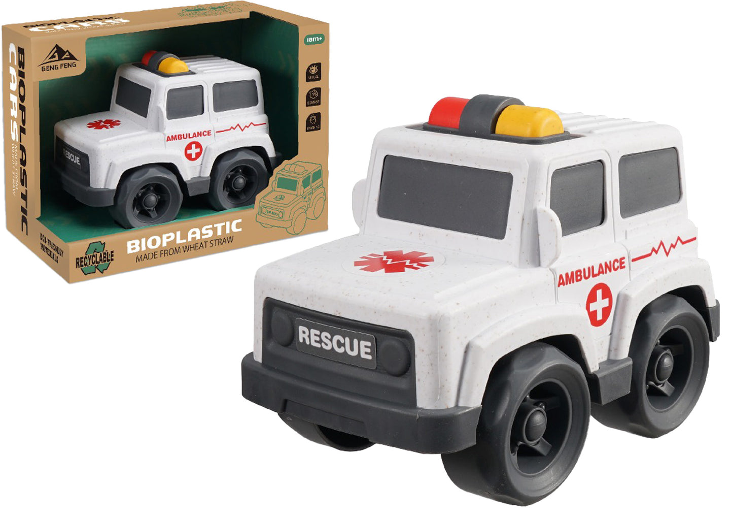 Bioplastové auto - Záchranka 17 cm