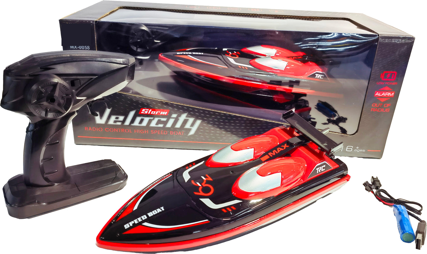 R/C Závodní Člun High Speed 1:16 Černo/Červená Speed Boat 39