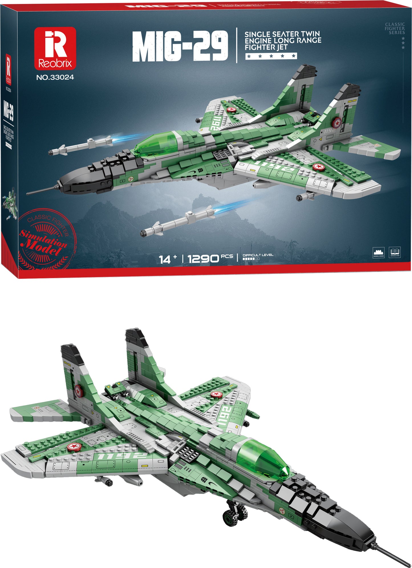 Stavebnice Stíhačky MiG-29 - 1290 Dílků