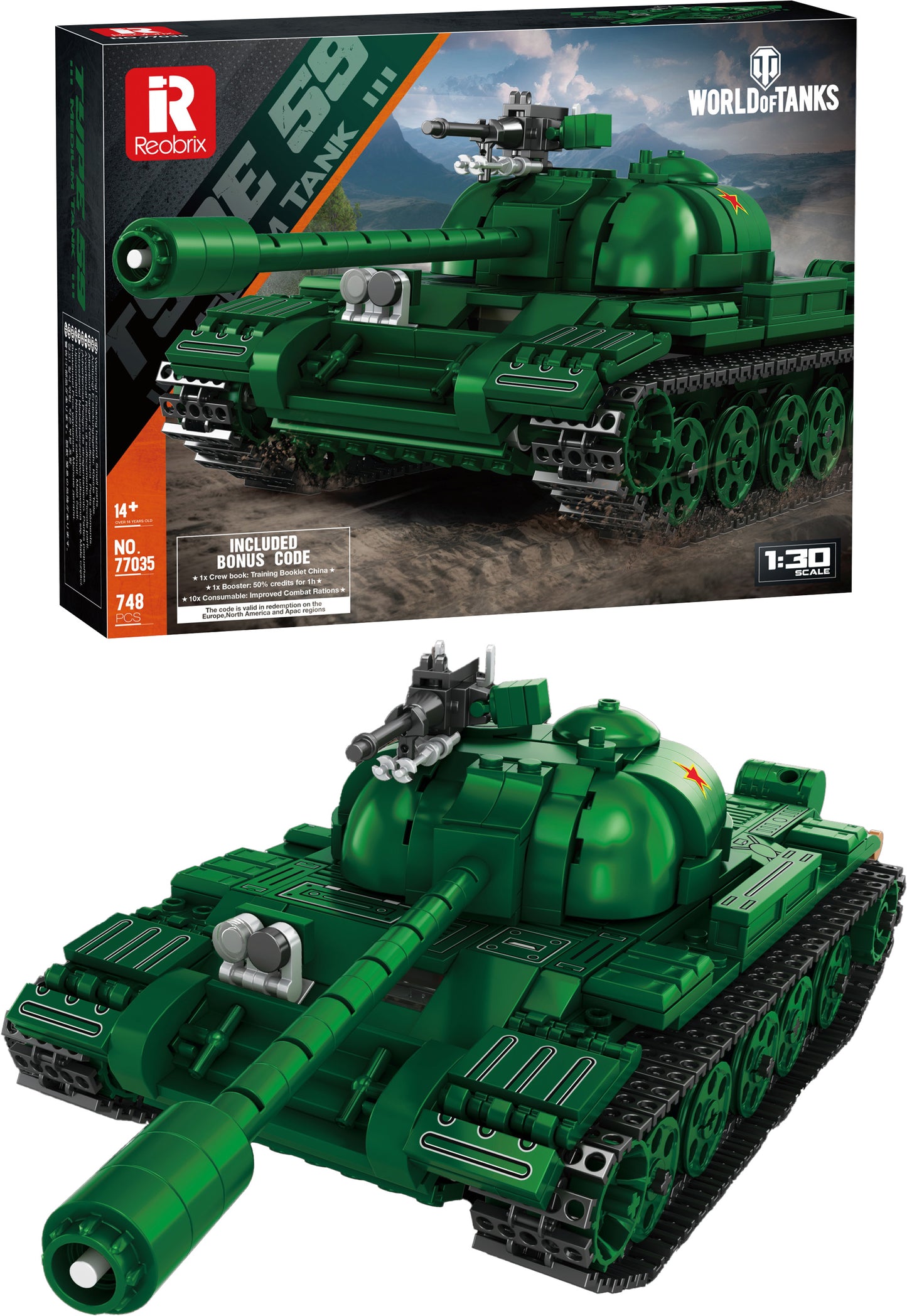 Stavebnice Tanku Type 59 (World of Tanks) - 748 Dílků