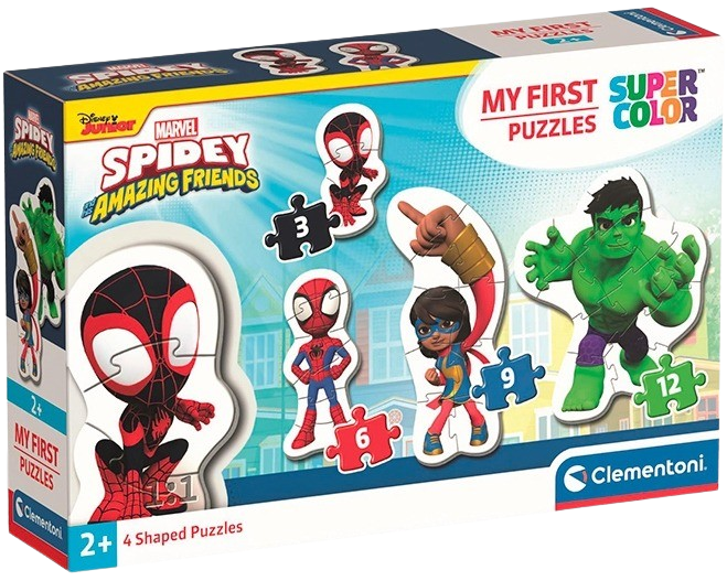 Clementoni - Moje první puzzle 4v1 Spidey a jeho úžasní přátelé (3+6+9+12 dílků)
