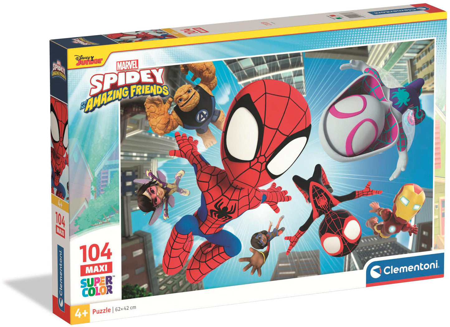 Clementoni - Puzzle 104 Maxi Spidey a jeho úžasní přátelé