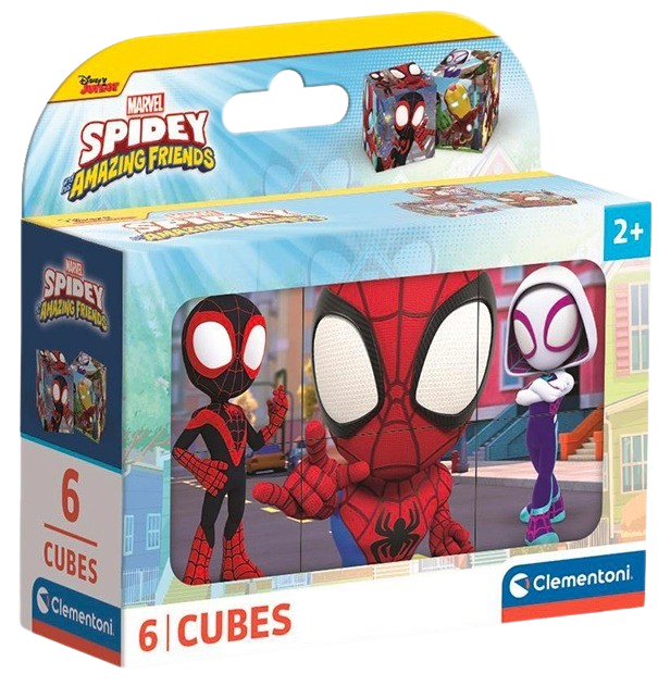 Clementoni - Obrázkové kostky - Spidey a jeho úžasní přátelé 6 kostek