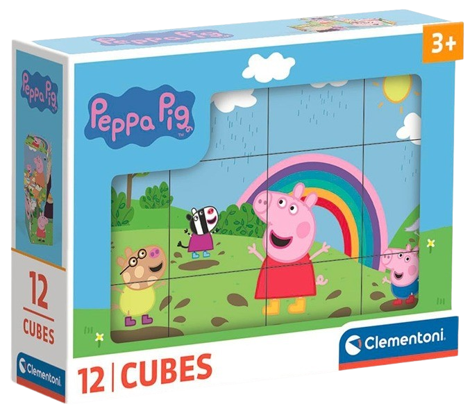 Clementoni - Obrázkové kostky - Prasátko Peppa 12 kostek