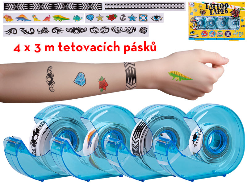 Lepící pásky s tetováním 4ks v krabičce