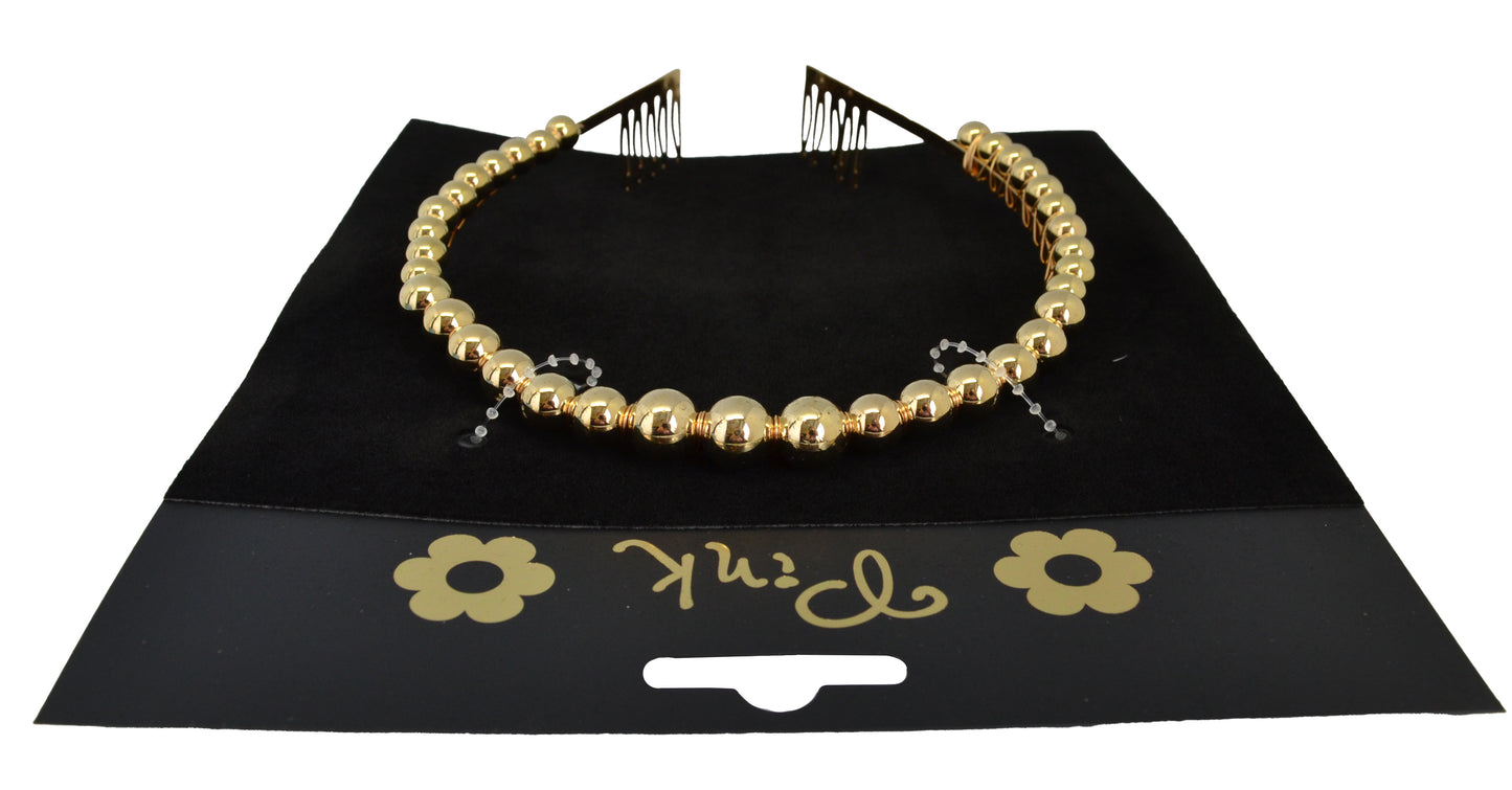 PINK - Čelenka se zlatými perlami - Image 2