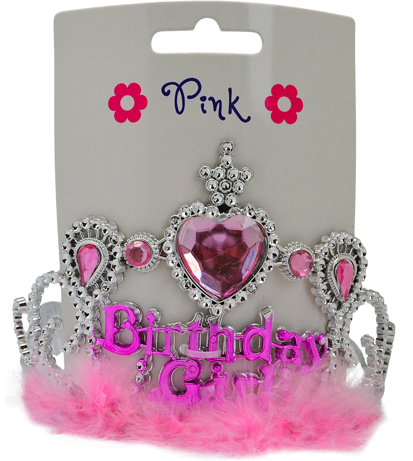 Čelenka Happy Birthday s růžovým peřím - Image 2