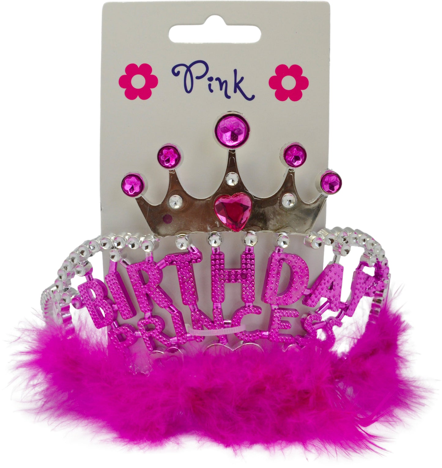 Čelenka Happy Birthday s fuchsiovým peřím - Image 2