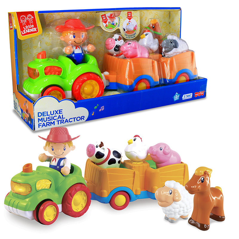 HAP-P-KID Traktor - Zvířecí farma Stiskni a jeď