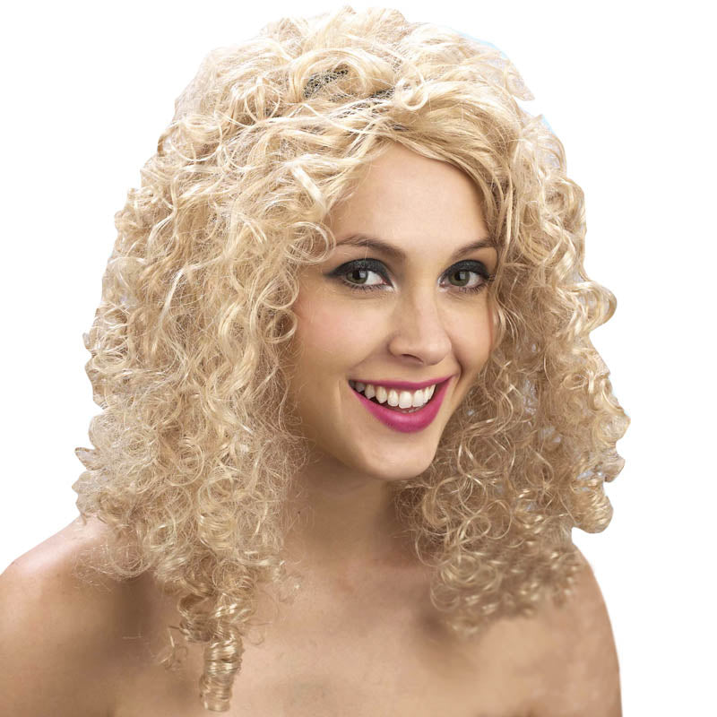 Paruka blond - kudrnaté vlasy