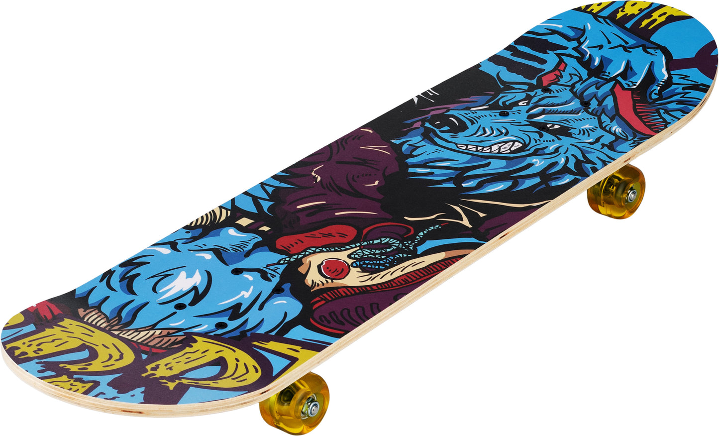 Skateboard 31" Street Wolf – modrý vlk v graffiti stylu