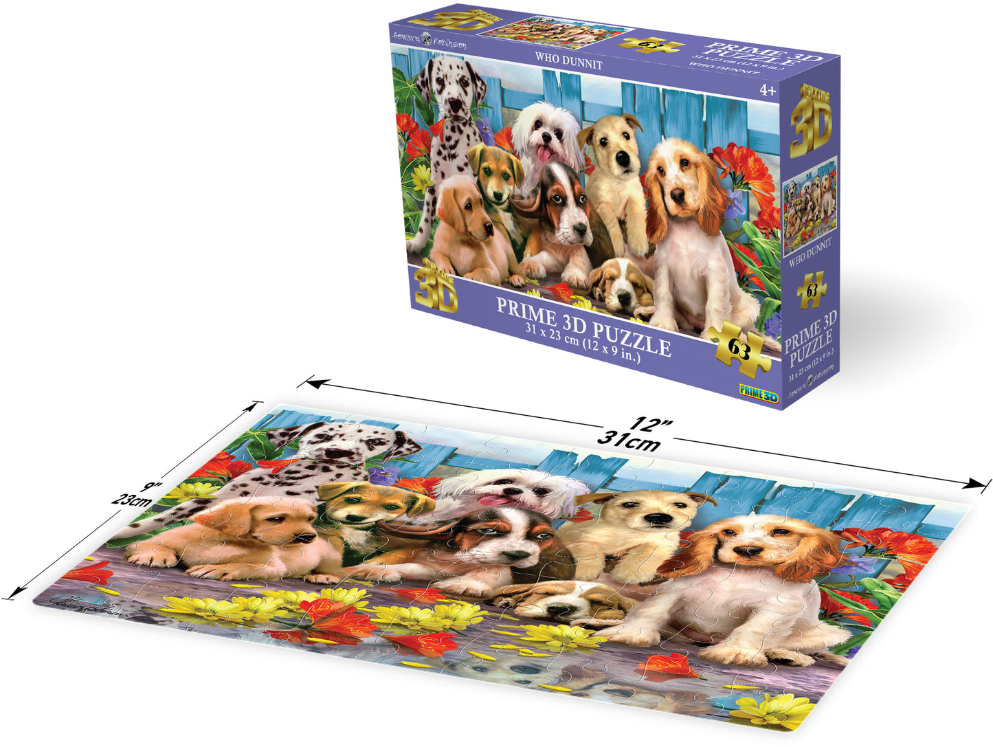 PRIME 3D PUZZLE - Psi 63 dílků