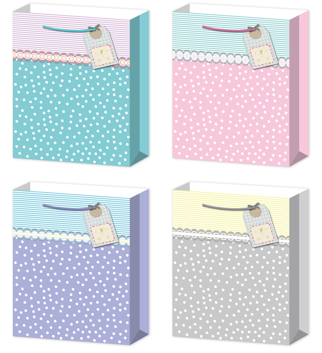 Dárková taška M - Pastel s bublinky