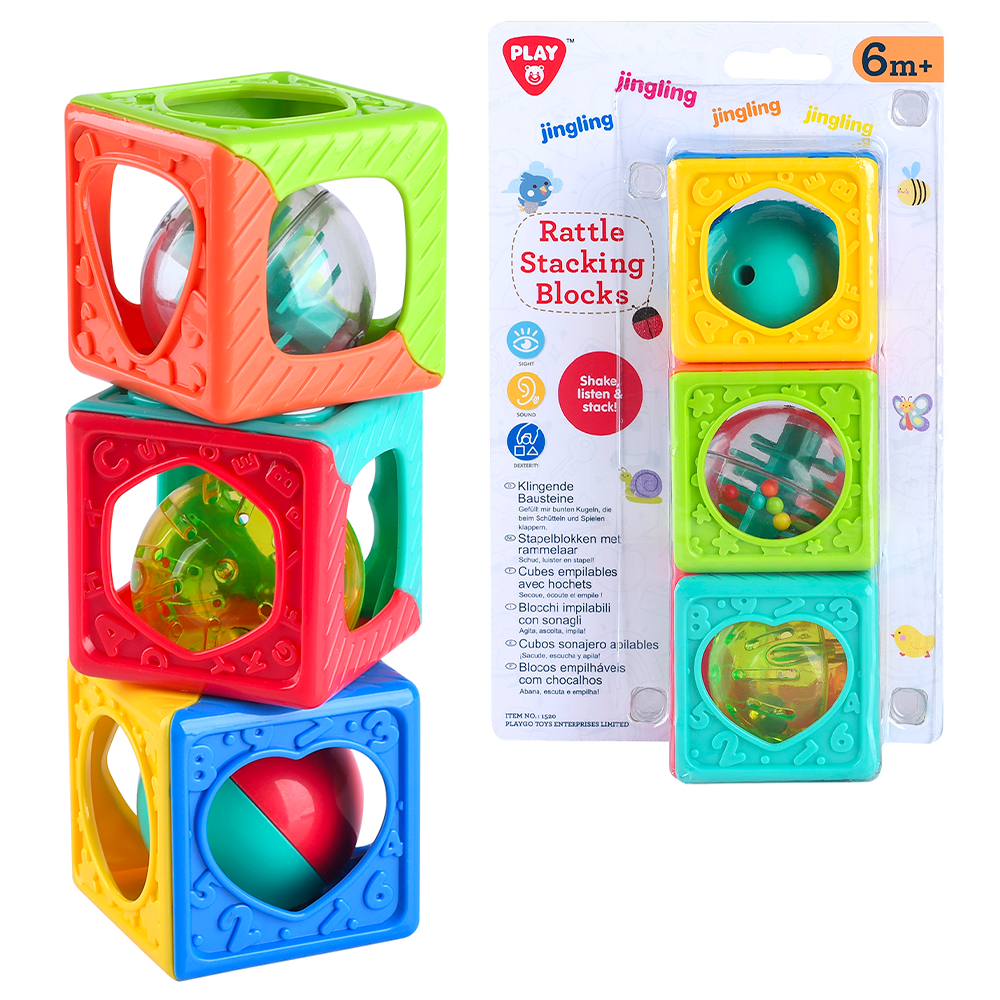 PLAYGO - Stavebnicové kostky s chrastítkem