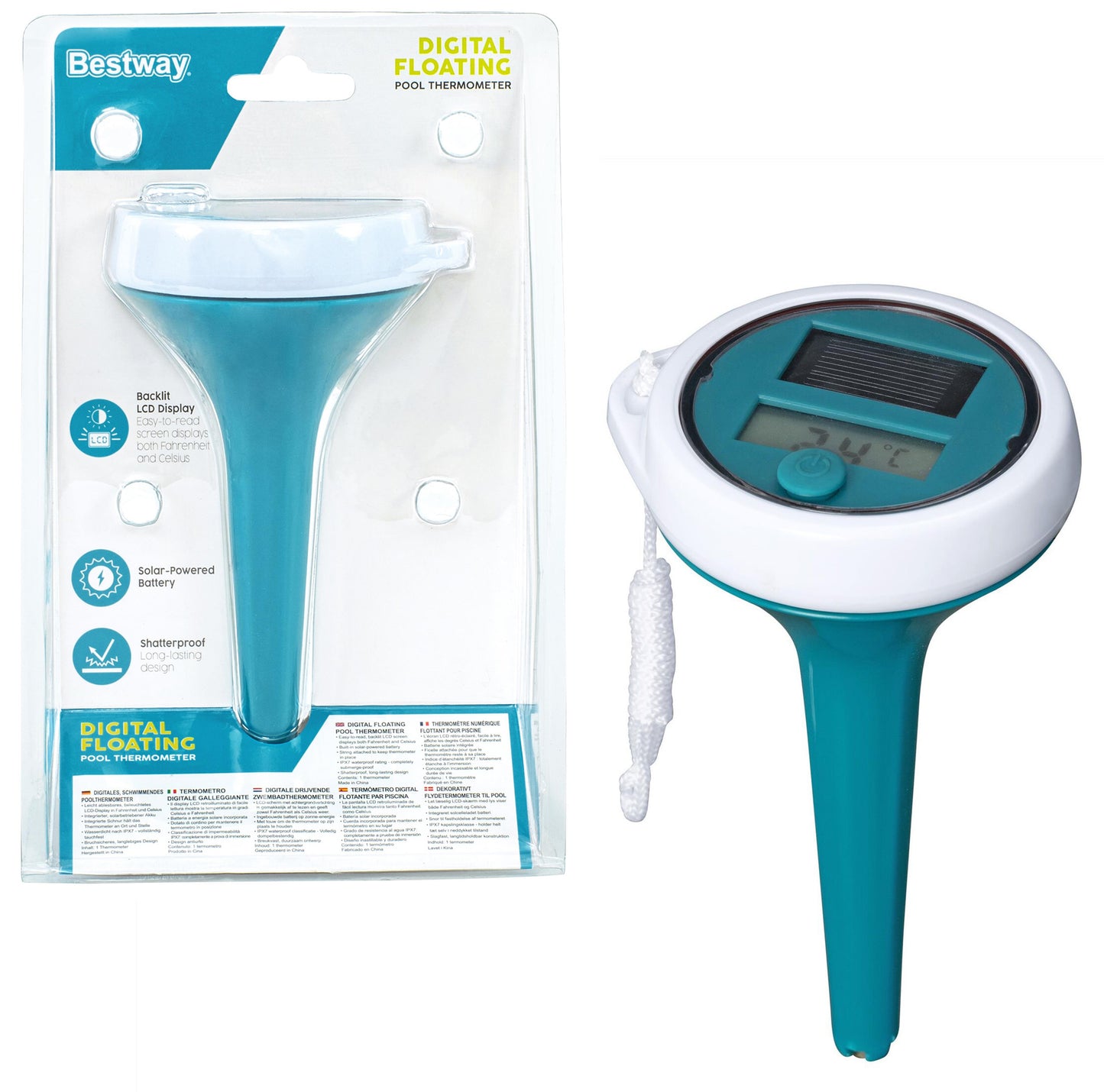 BESTWAY 58764 - Digitální Plovoucí teploměr se solárním napájením