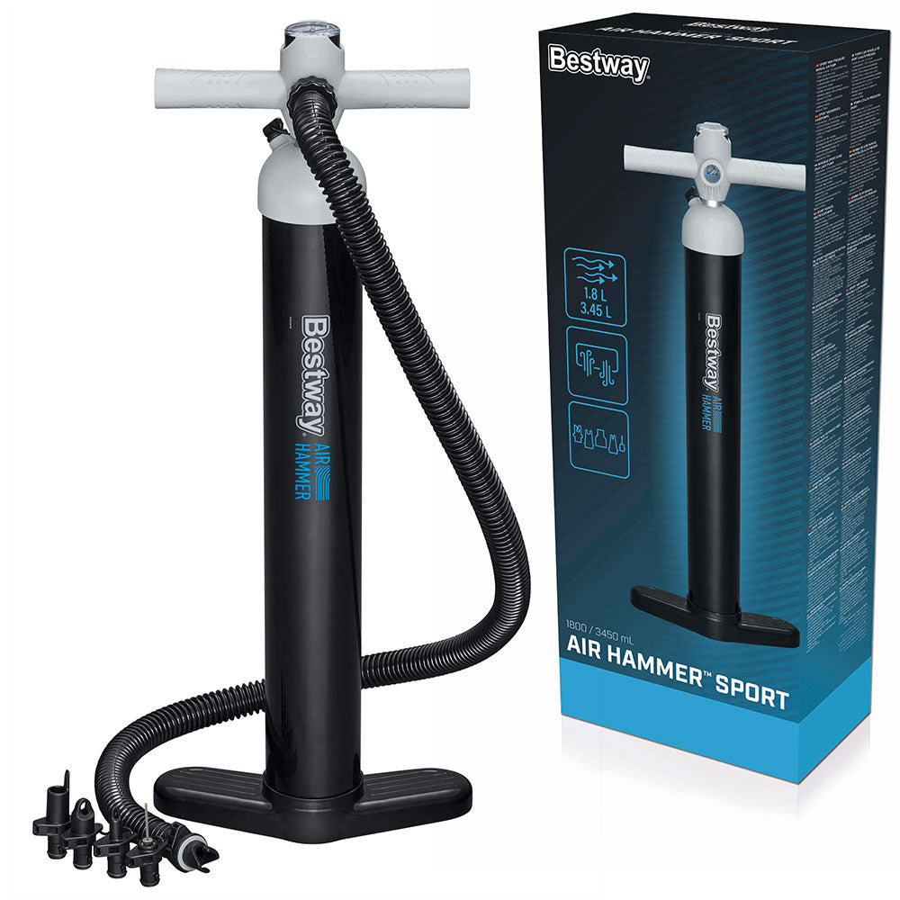 BESTWAY 62227 - Vysokotlaká pumpa Air Hammer Sport 23 psi / 1,6 bar, 5 adaptérů