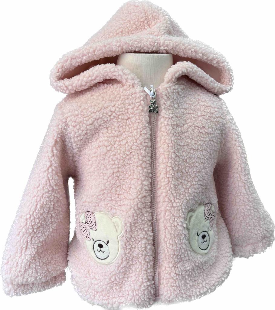 Podzimní bundička růžová - méďa