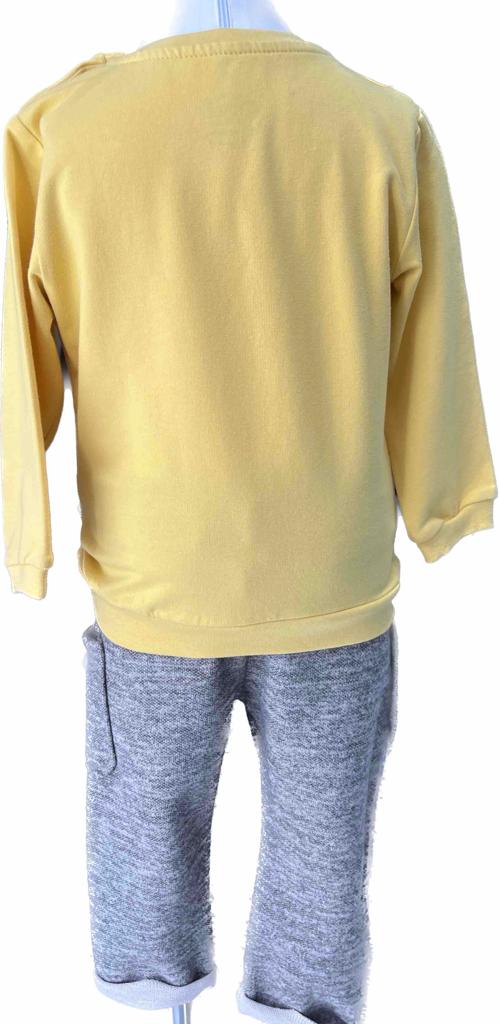 Žlutý-hnědý chlapecký komplet - King