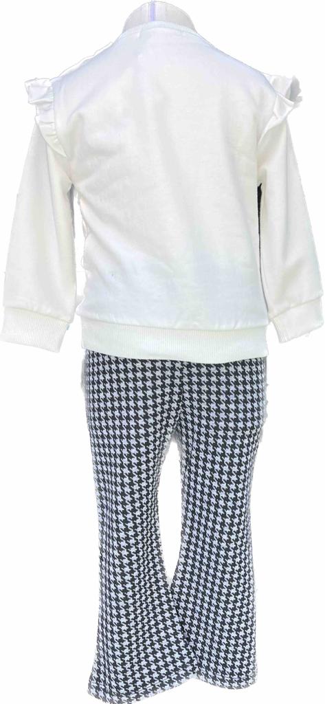 Bílo-šedý dívčí komplet - Give Love