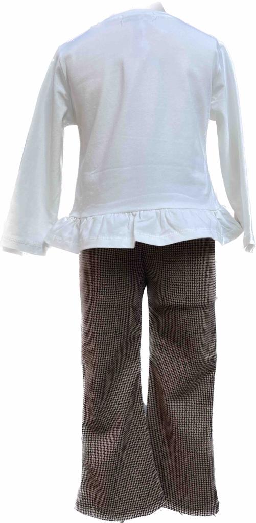 Bílo-hnědý dívčí komplet - Beautiful