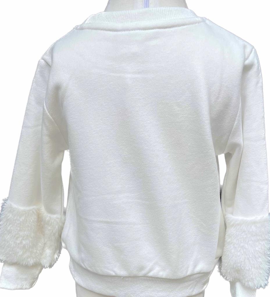 Bílý dívčí svetr - Srdíčka