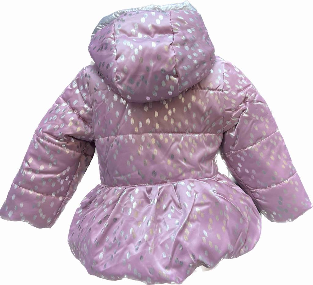 Zimní budna dívčí, fialovo-šedá - Mašličky