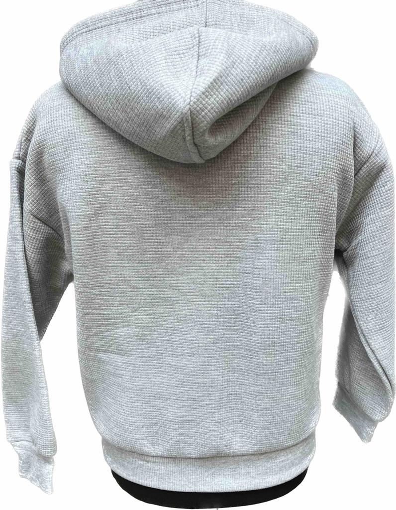 Šedá mikina s růžovým méďou