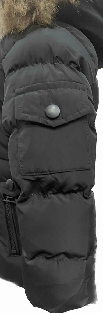 Černá zimní bunda s kožíškem