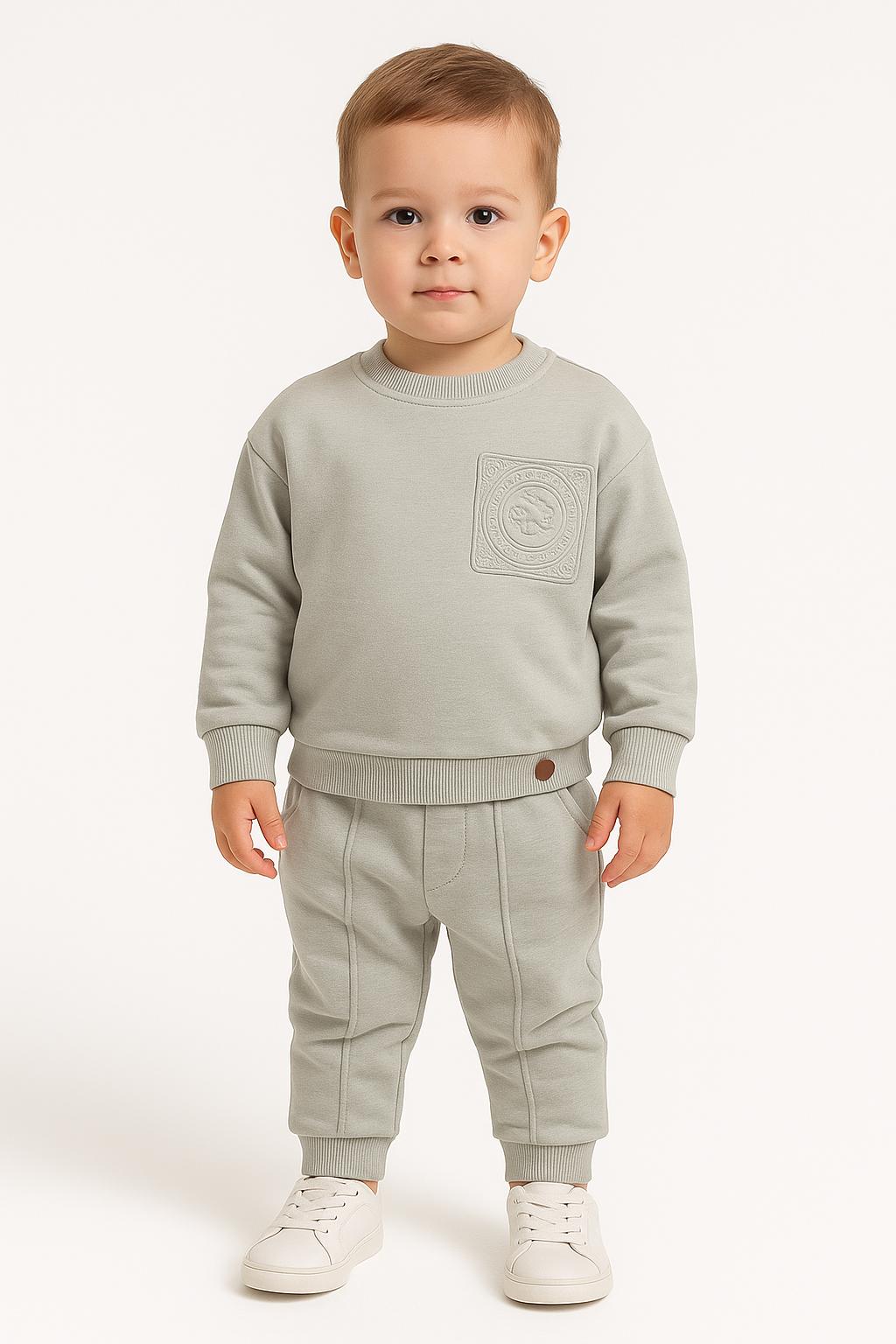 Chlapecká tepláková souprava – světle šedá