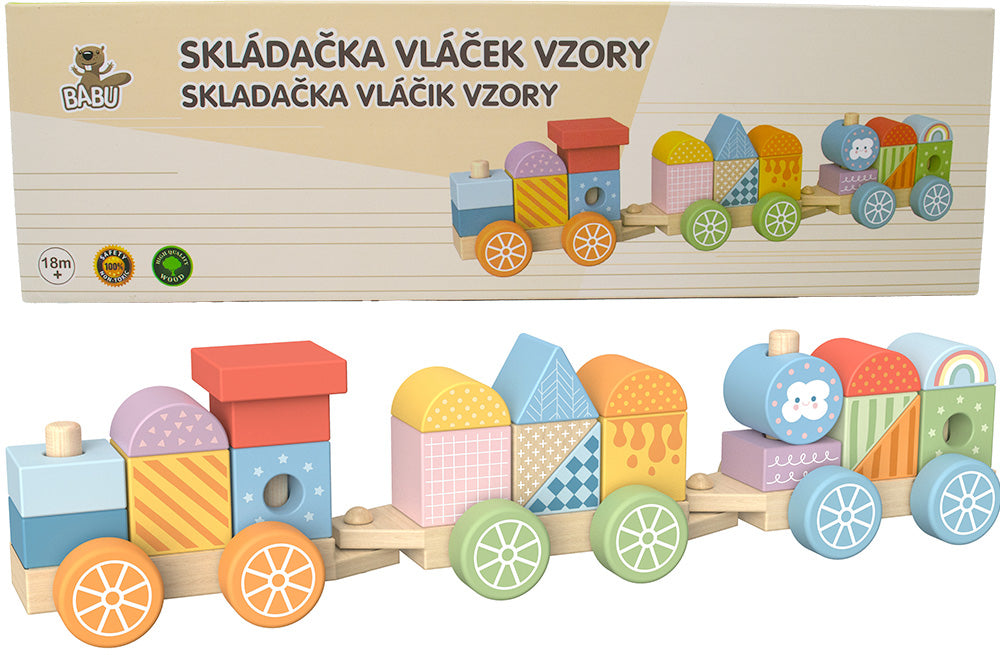 BABU - Dřevěný vláček DUHA