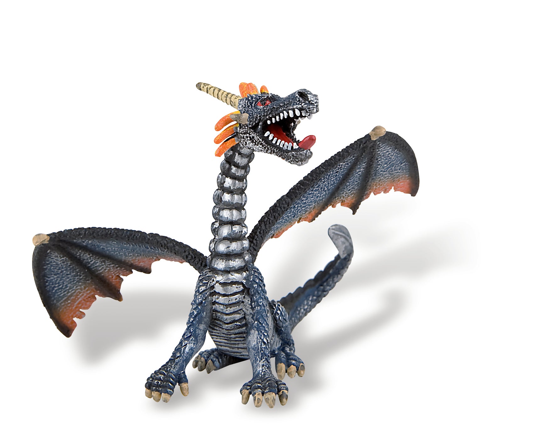 Bullyland 75594 - Drak sedící modro-stříbrný