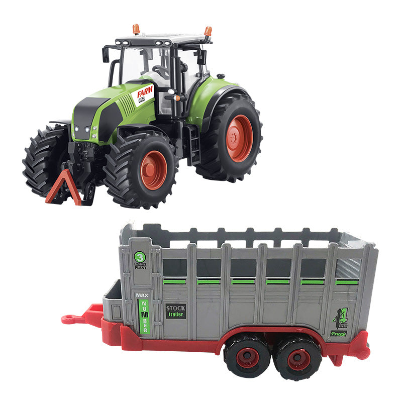 FARM SERVICE - Traktor s přívěsem na přepravu zvířat 1:50 - Image 2