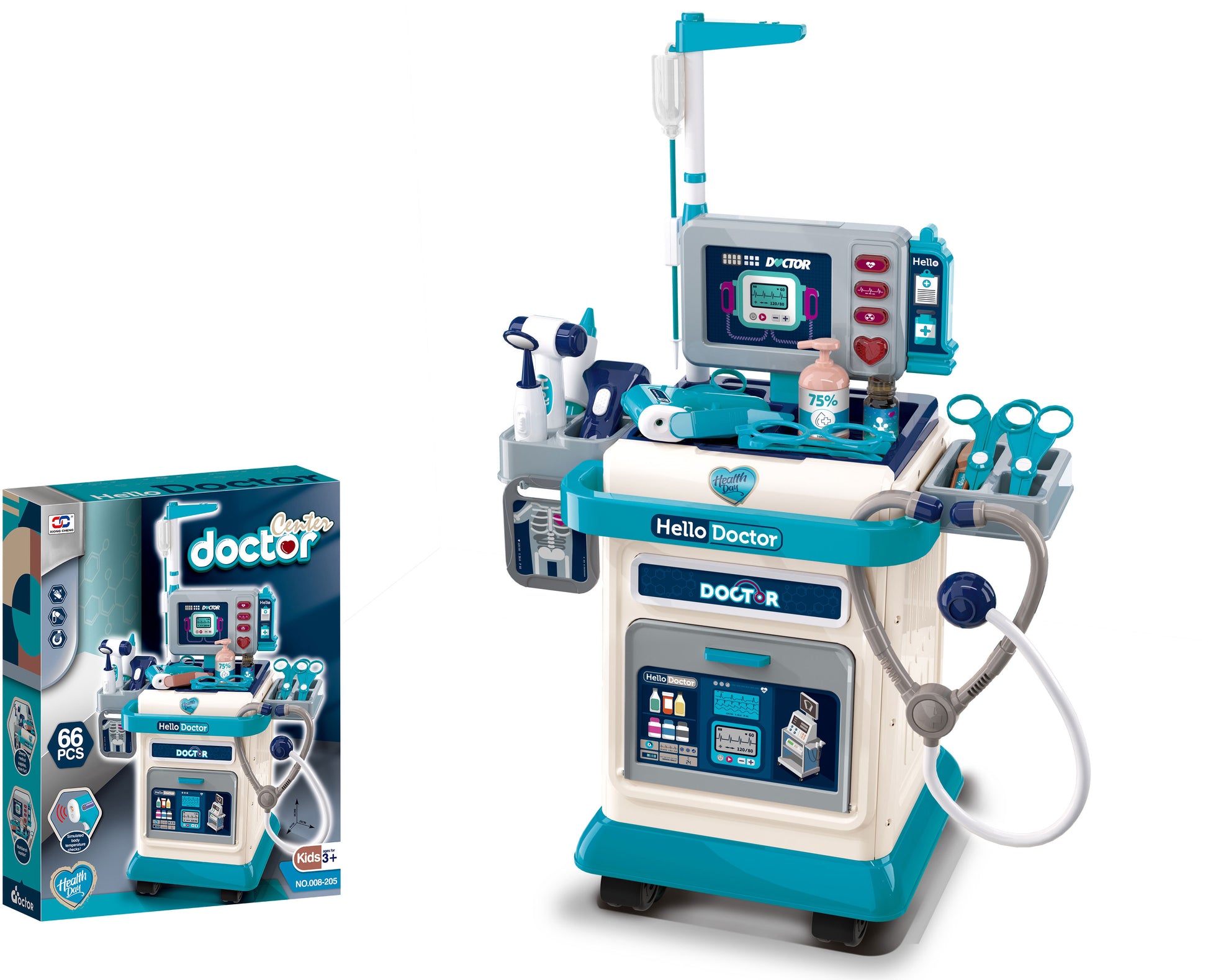 Lékařský set v kufříku se zvukem a světlem 37 dílů