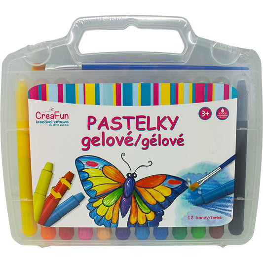 CreaFun - Gelové omyvatelné pastelky 12 barev