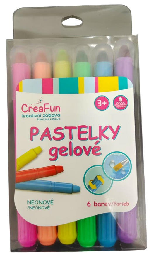 CreaFun - Neonové pastelky gelové - sada 6 ks