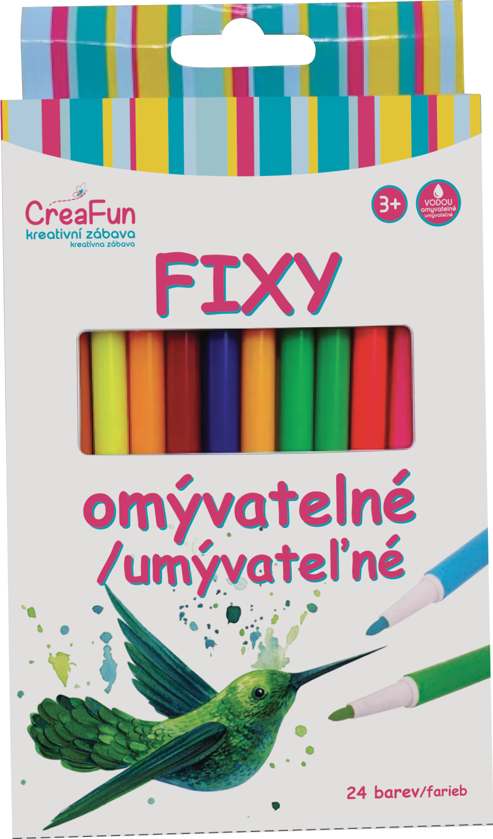 CreaFun - Fixy omyvatelné 24 barev