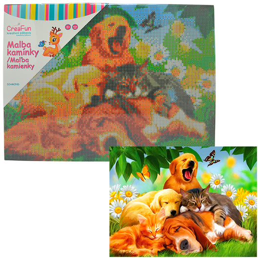 Diamantové malování - Siesta Psy a kočky 30 x 40 cm